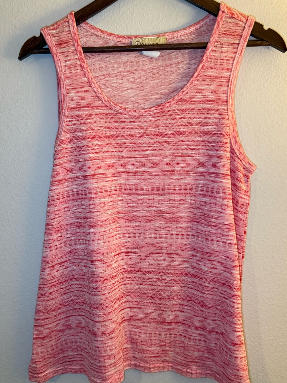 Women’s Pink Patterned Scoop Neck Tank Top